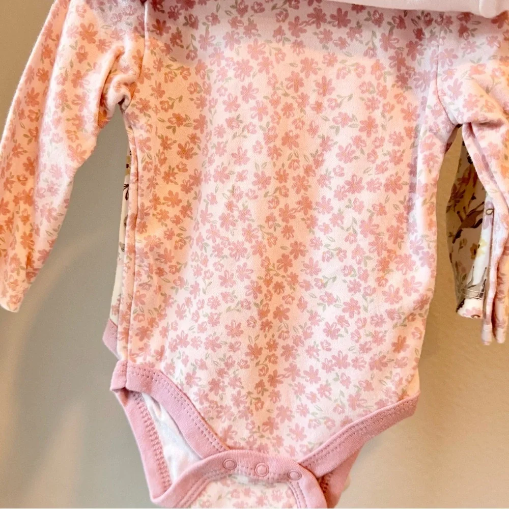 NWT ChickPea infant size 0-3 months three pack bodysuits western horses country
